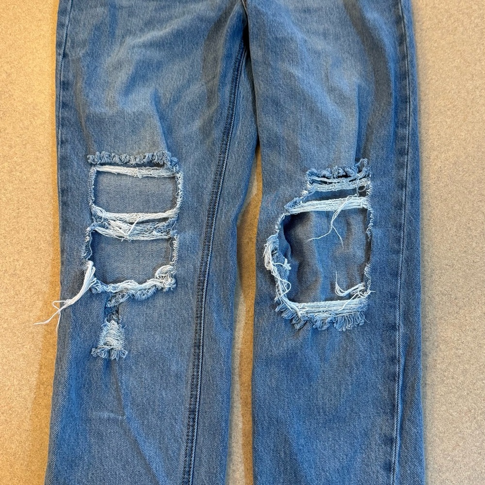 Altar'd State Distressed Straight Leg Blue Jeans